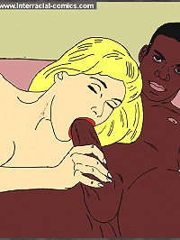 Hot blonde girl sucking and fucked on this interracial cartoons
