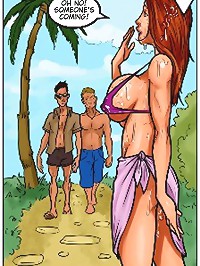 Hot cuties with lovely cartoon breasts getting hard gang banged