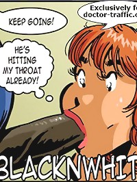 He is hitting my throat already on this comic book porn, his dick is starting to go down my throat