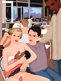 A sexy white bride was given as prey to three depraved interracial toon easy riders