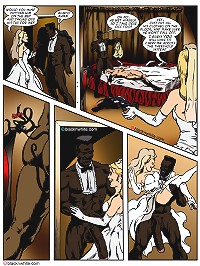 White bride and black fucker interracial toon sex
