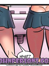 Horny bitch from John Persons sex comic cartoons wets her pussy whe sensing huge drunk cocks around