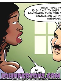 Black chicks hitting on white guys in John Persons comic porn